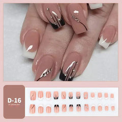 French Style Removable Nail Stickers in Black & White