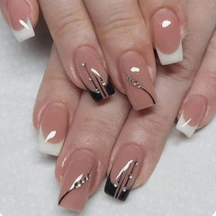 French Style Removable Nail Stickers in Black & White