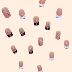 French Style Removable Nail Stickers in Black & White