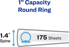 3 Ring Binder- 1" - Blue